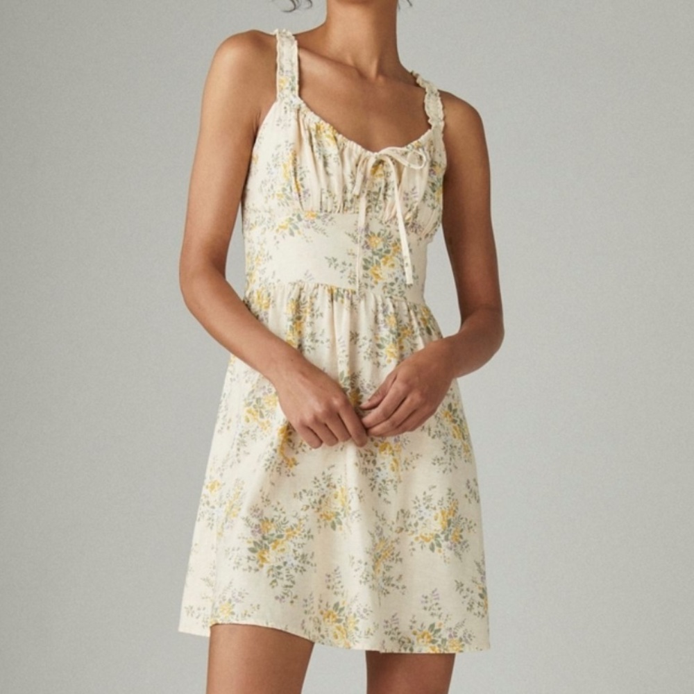 Lucky Brand Shirred Mini Dress - Size Small (brand new, tags on)